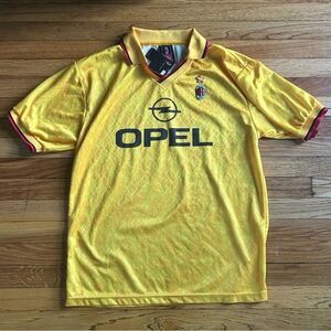 AC Milan 1995-1996 Third Football Shirt Soccer Jersey Yellow Size Men’s Large